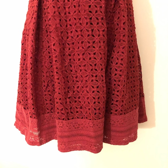 Francesca's Red Lace Fit & Flare Dress Size Small - Picture 5 of 11